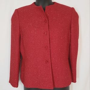 Size 8 Ladies Sparkly Dressy Jacket.  Kasper & Co. Preowned Short, Lined Festive